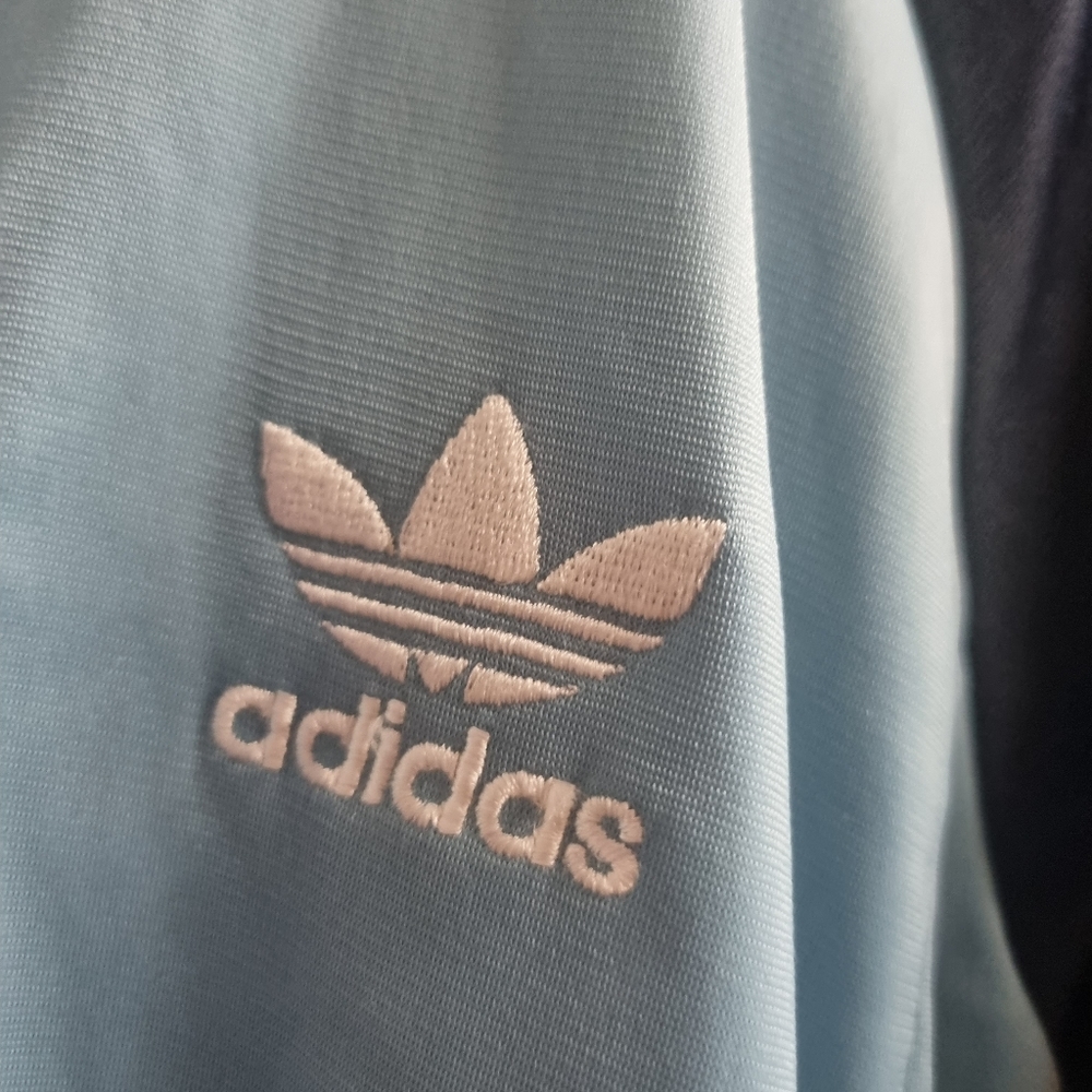 Vtg adidas Originals navy/blue track jacket size uk 12 - Picture 6 of 6